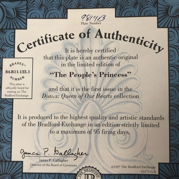 1997 Bradford Exchange Princess Diana plate - Picture 3 of 3